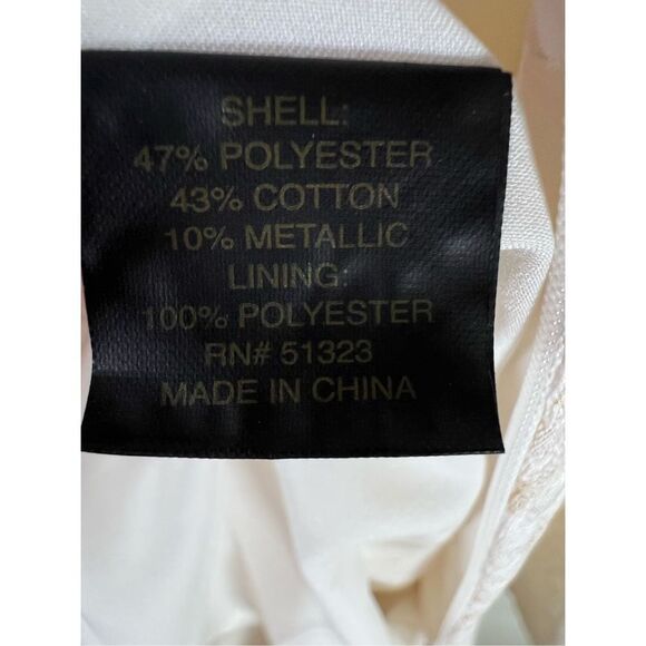 Cynthia Steffe Women's Diandra Metallic Dress Gold Cream Size 12 - Picture 8 of 9